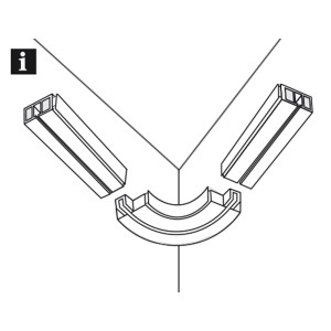 Gardinia Erkerbogen GE1, 90° Innenbogen für 1-läufige Gardinenschiene, weiß.