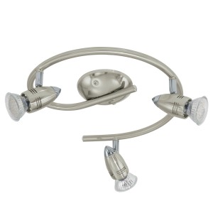Eglo LED 3er-Rondell Magnum, Nickel matt, mit drei GU10 LED-Leuchtmitteln. Moderner Deckenstrahler für akzentuiertes Licht.