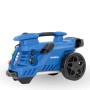 Blauer Hyundai Hochdruckreiniger HPW3100IE mit Rädern und Tragegriff.