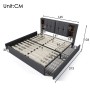 okwish Polsterbett 160x200cm mit USB C Schubladen Schlafzimmer Grau Leinen ohne Matratze_5