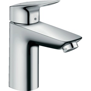 Hansgrohe Logis 100 Waschtischarmatur in Chrom mit Push-Open Ablaufgarnitur.