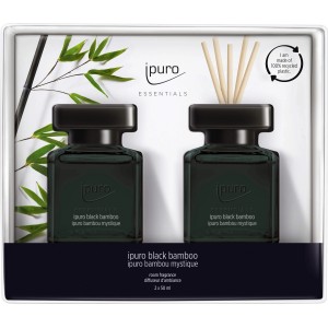 ipuro Raumduft-Set Black Bamboo, 2x50ml. Herb-frischer Lufterfrischer für ein angenehmes Raumklima.
