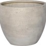 Grauer Pflanztopf Poroso, 29,5 cm, in Beton-Optik für den Außenbereich.
