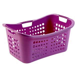 Curver Wäschekorb Victor 50 l in Beere: Kunststoffkorb mit ergonomischen Griffen und Luftlöchern.