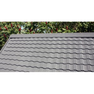 Easypan Firstkappe, beschiefert rot, 810 mm, für Metalldachpfannen.