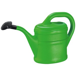 Grüne Geli Gießkanne (ca. 2 l) aus Kunststoff mit schwarzer Brause.