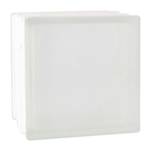 Thermo Glasbaustein, Vollsicht, 2-seitig satiniert, 19x19x13,5 cm.