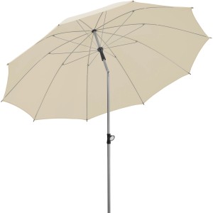 Schneider Marktschirm, Ø 220 cm, Natur, mit Push-Up Mechanik für einfache Bedienung.