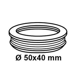 Kirchhoff Ablaufverbinder kurz, Gummi, für Siphonabgang 50x40 mm, schwarz.