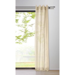 Mydeco Schlaufenschal Soft Sand, halbtransparenter Fenstervorhang mit Ösen, 245x135 cm.