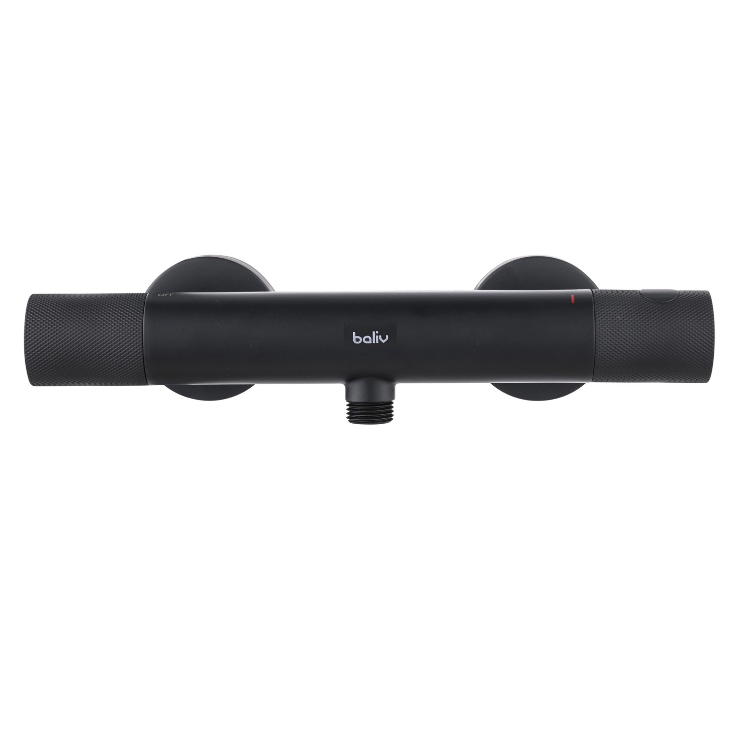 baliv Thermostat-Duscharmatur DU-2061, schwarz-matt. Armatur mit zwei Drehreglern zur Temperatur- und Wassermengenregulierung.