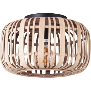 Hellbraune Brilliant Deckenleuchte Woodrow aus Bambus, Ø 32 cm. Moderne Deckenlampe für Innenräume.