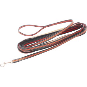 Schwarze/orange Heim Hunde-Suchleine Super-Grip, 10 m lang, mit Handschlaufe und Karabiner.
