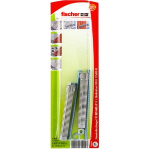 Fischer Injektions-Zubehör Set FIS M6 K: Ankerhülsen, Gewindestangen, Muttern und Scheiben für Dübel.