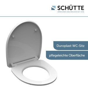 Schütte WC-Sitz White Wave aus Duroplast mit Absenkautomatik und Schnellverschluss.