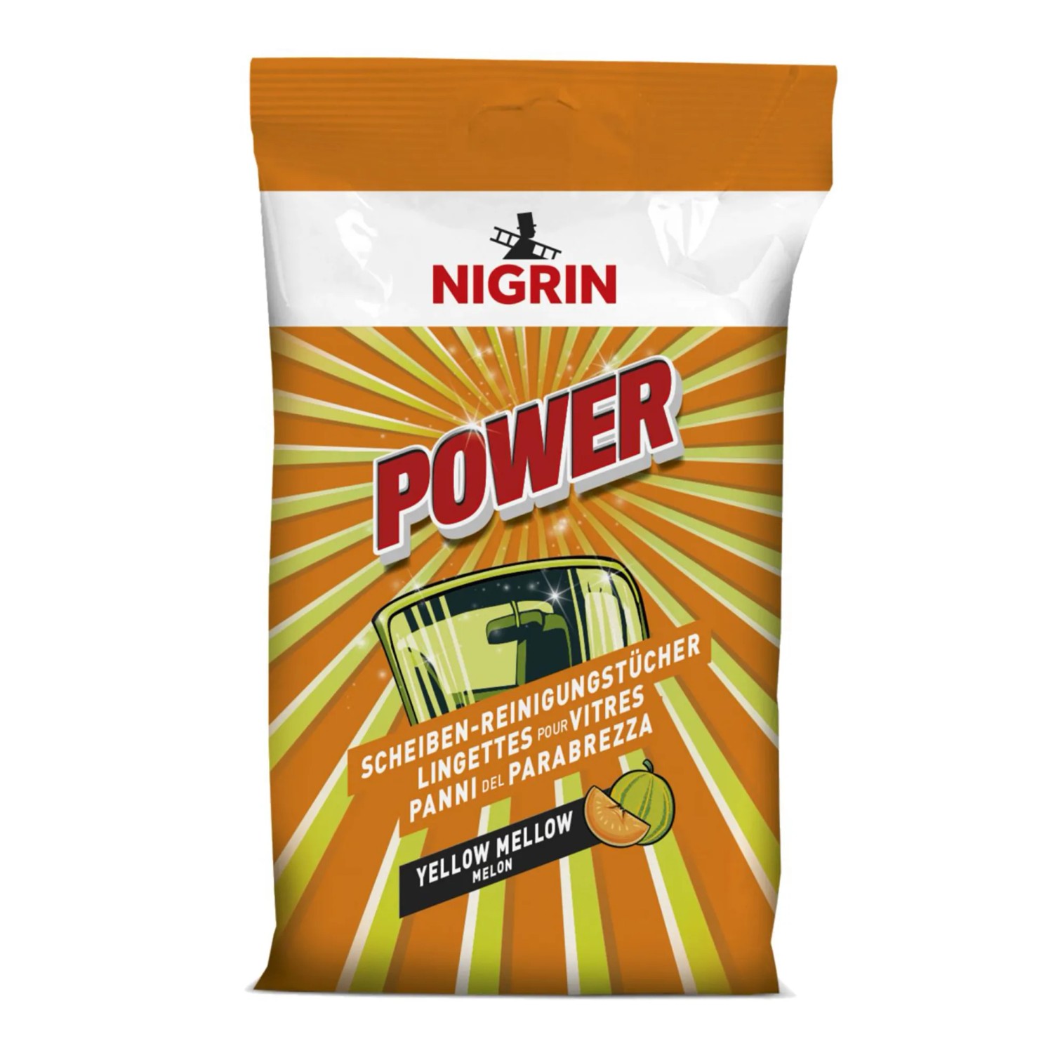 Nigrin Power Panni Per Vetri Auto 20 Pezzi - Pulizia Senza Aloni, Con Protezione Antiappannamento, Sacchetto Richiudibile