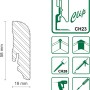 Zeichnung einer weißen FN Neuhofer Sockelleiste L0144L aus Kiefernholz mit Clip-System.