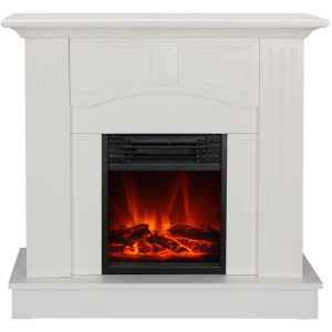 Weißer El Fuego Elektrokamin Malmö mit Flammeneffekt und Heizfunktion.