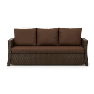 Braunes 1-tlg. Gartenkissen Set 140x50x50 cm für 2-Sitzer Polyrattan Gartensofa.