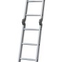 Vierteilige Mehrzweckleiter aus Aluminium mit 12 Sprossen und Arbeitsplattform.