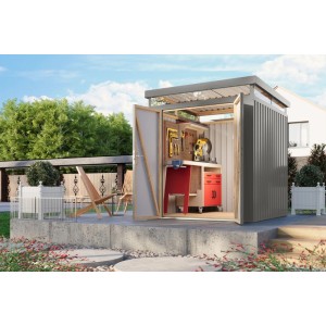 Karibu Metallgerätehaus Argos 2 Graualuminium