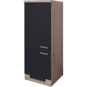 Flex-Well Geräteumbauschrank Lara, 60 cm, Anthrazit/San Remo Eiche, für Einbaukühlschrank.