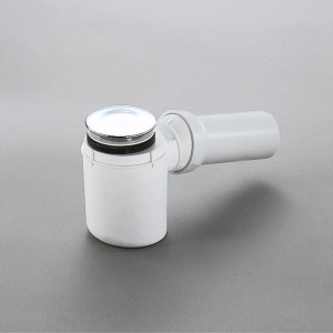 Schulte Ablauf für flache Rundduschwanne, verchromte Kappe, waagerechter Abgang.