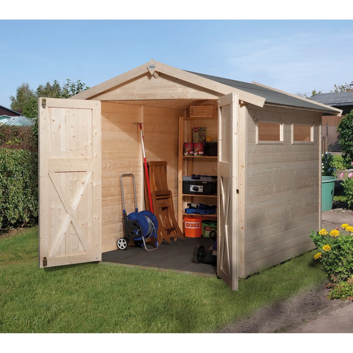 OBI Outdoor Living Holz-Gartenhaus Kompakt Satteldach 198 cm x 217 cm kaufen bei OBI
