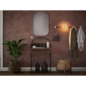 Ledvance Wandlampe Decor Perchero Schwarz 80 cm mit Kleiderhaken und indirektem Licht.