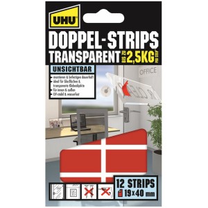 Uhu Doppelstrips transparent 12 Stück