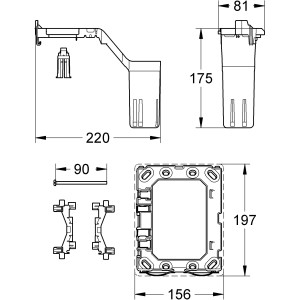 Grohe QuickFix Fresh Umrüstset für Spülkästen, Halterahmen und Behälter für Duft-Tabs.