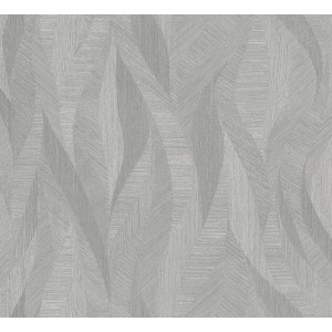 Graue Marburg Vliestapete Papis Loveday mit Wellenmuster, geeignet für Wohn- und Schlafräume.