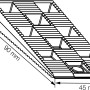 Brauner Keil, 90x45x15 mm, für Fenster-Zubehör, mit Sägezahnprofil für sichere Positionierung.