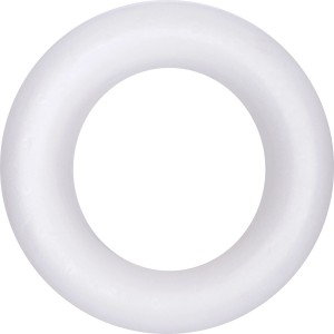 Weißer, flacher Polystyrol Halbring (25 cm) zum Basteln und Dekorieren.
