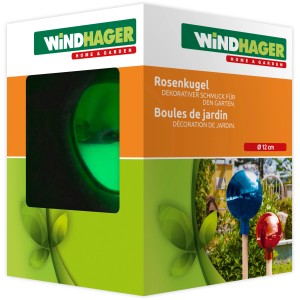 Windhager Rosenkugel Grün, Ø 12cm, Gartendeko im Karton.