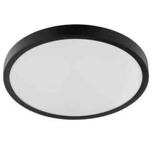 Flache, runde LED Deckenleuchte Jade, schwarz, Ø 37,5 cm. Modernes Design.