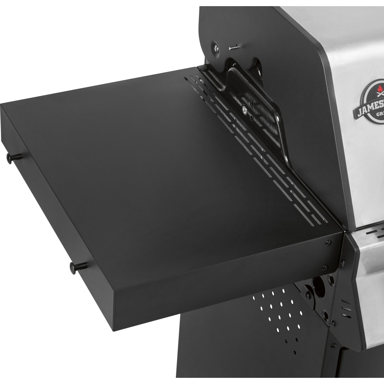 Jamestown Kane 6 Gasgrill mit einklappbarem Seitentisch in Schwarz.