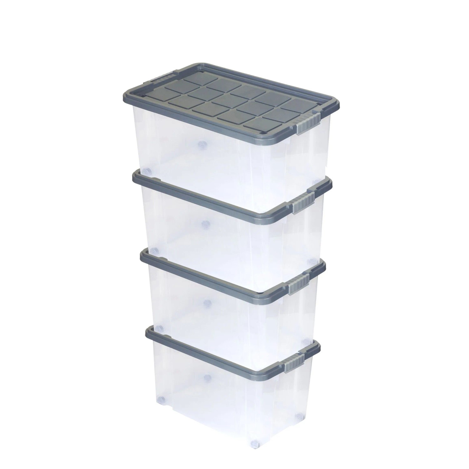 BigDean 4 Stück Große Eurobox mit Deckel und Rollen Aufbewahrungsbox 60 X 40 X 32,5 cm kaufen bei OBI