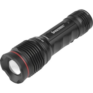 Schwarze NEBO Iprotec Pro 500 Lite LED Taschenlampe aus Aluminium, 450 Lumen, bis 170m Reichweite.