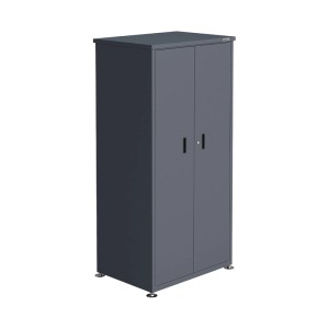Weka Metall-Terrassenschrank Gary 2, anthrazitfarbener Gartenschrank mit zwei Türen, 90x65x187 cm.