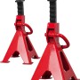 Set aus zwei roten Unterstellböcken UB-2000 B, je 2 t Tragkraft, für Wartung und Reparatur von Autos.
