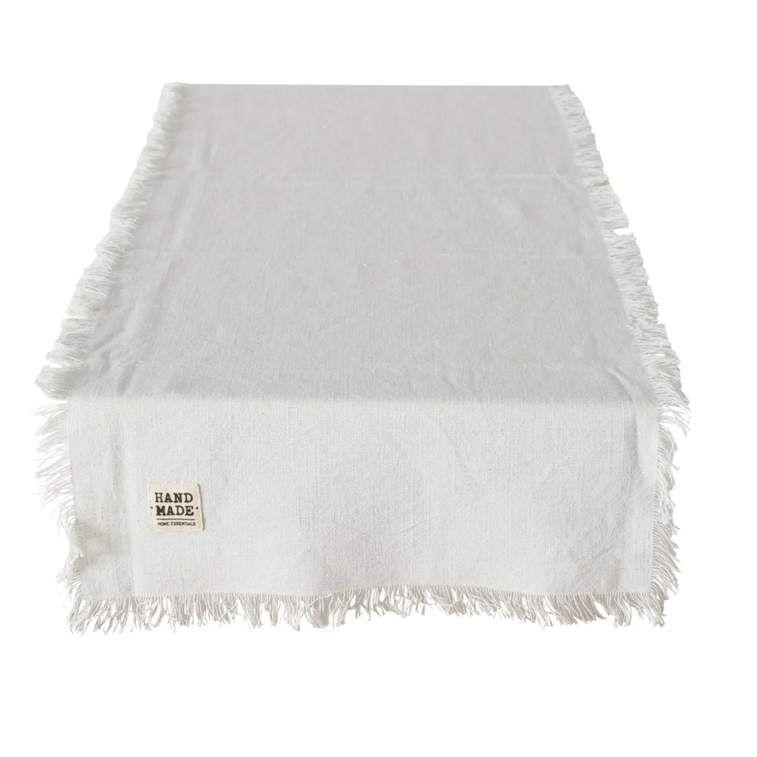 Grauer Boltze Home Tischläufer Lenea aus Baumwolle mit Fransen, 40x140 cm.