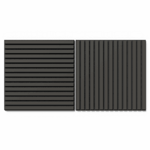 Akustikpaneel Lino Iron, MDF schwarz, Filz schwarz, 60x60 cm, 2 Stück. Wand- und Deckenpaneel.