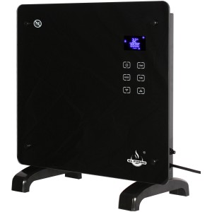 Schwarzer El Fuego Glaskonvektor 1000 W mit LCD-Anzeige, ein elektrisches Heizgerät.