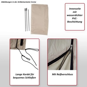 Anthrazitfarbene MCW Schutzhülle für Ampelschirm bis 4m mit Reißverschluss und Kordel.