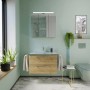 Pelipal Glas-Waschbecken Trentino, 77 cm, in modernem Badezimmer-Ambiente.