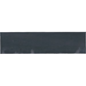 Blaue, glänzende Wandfliese Artisa aus Steingut, 7,5x30 cm, für den Innenbereich.