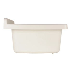 Sanitop-Wingenroth Ausgussbecken, 40 cm, aus weißem Kunststoff, Seitenansicht.