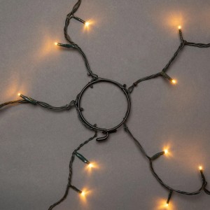 Konstsmide Baummantel Ring Lichterkette mit 5 Strängen, 30 bernsteinfarbenen LEDs, schwarzem Kabel für Außen.