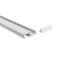 Weiße 1-Lauf Gardinenschiene aus Aluminium mit 6mm Laufkanal und Endkappe für Deckenmontage. Ideal für Vorhänge.